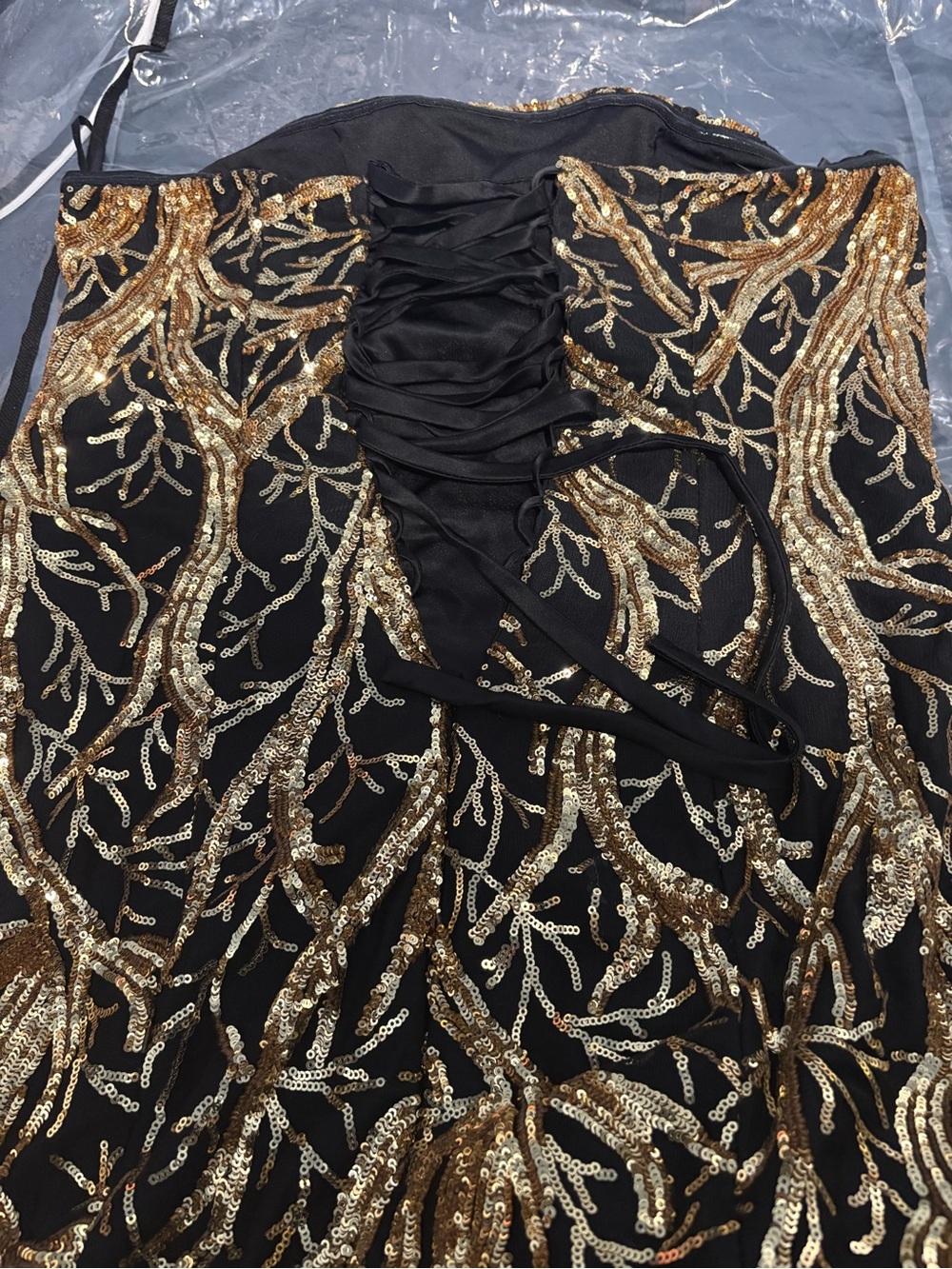 Sale! Elegant Black and Gold Evening Gown - Picture 10 of 10